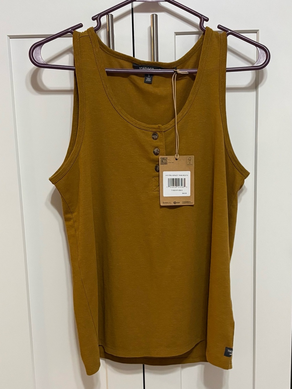 Toad&Co Piru Henley Tank in color Kelp size small NWT